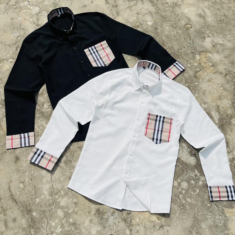 Áo Sơ Mi Đôi Vải Đũi tay dài 1 Túi phối caro Trước ngực  Chuẩn Form đẹp Màu Đen Nam Menswear Shirt Có Cổ