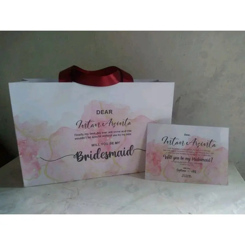 Paper bag Bridesmaids + kartu ucapan custom / MINIMAL ORDER 5 pc (HARGA SATUAN) 0