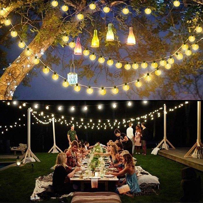 Đèn LED năng lượng mặt trời 8 chế độ, dây dài 12m 100 bóng 7