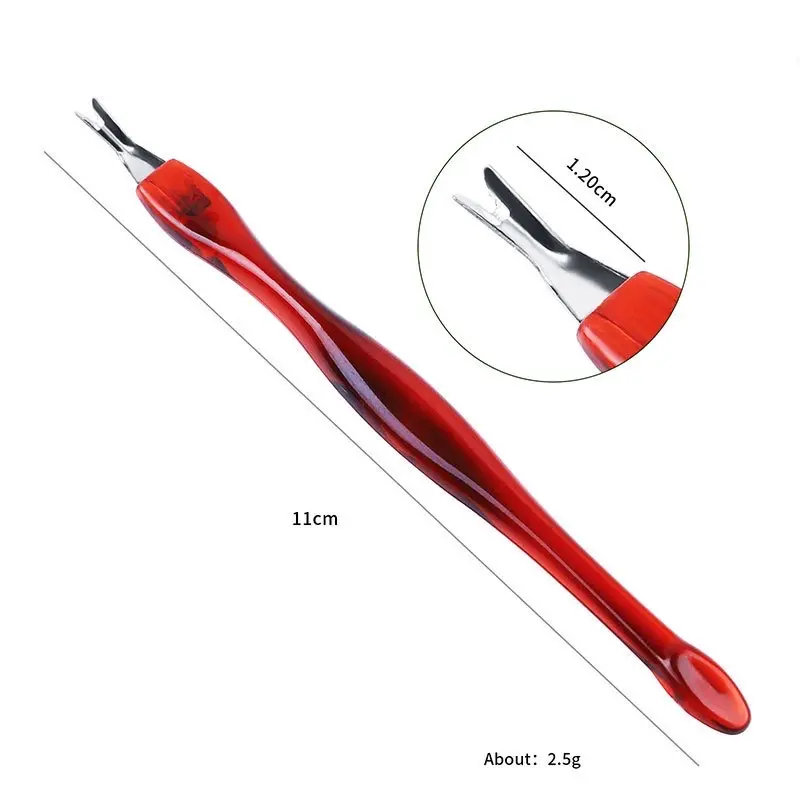 Pembersih Kutikula Lidah Ular Cuticle Trimmer Nail Fork Pendorong Kutikula Manicure pedicure 1