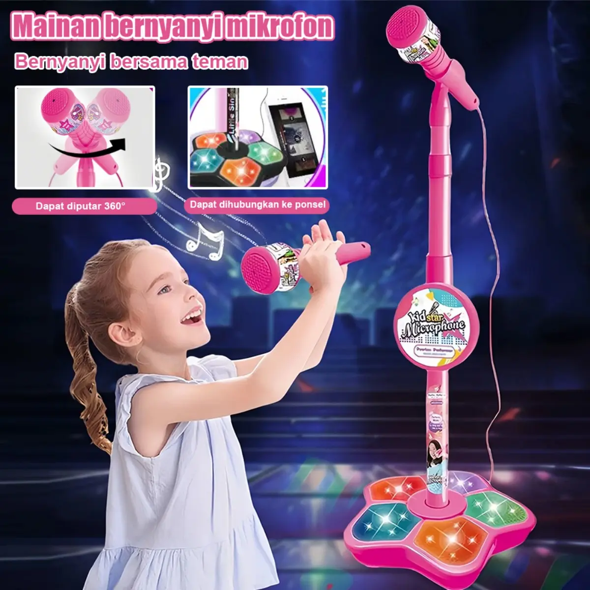 Mainan Mikrofon Anak Karaoke Music Player Bisa Terhubung Ke Smartphone Mainan Edukatif Hiburan Kreatif Anak Hadiah Ulang Tahun