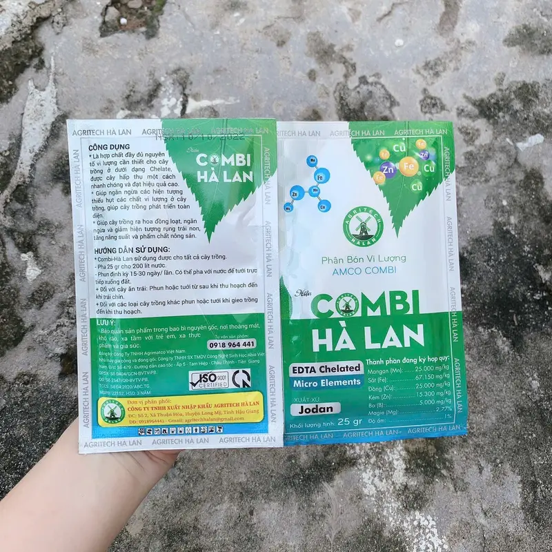 Combo 2 gói Phân bón vi lượng combi giúp cây xanh lá dày lá cứng lá 0