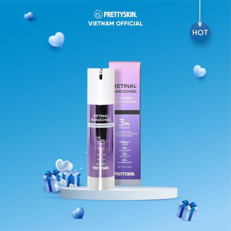 (date 12/2026) Kem dưỡng tái tạo trẻ hóa Prettyskin Retinal Bakuchiol 50G Làm Đẹp Da Chăm Sóc Da