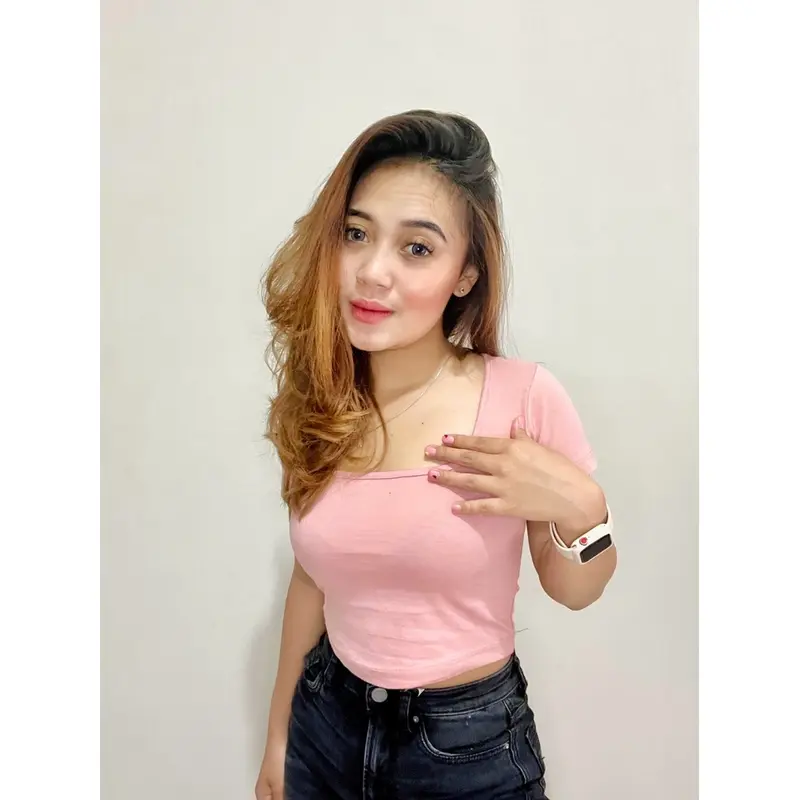 Kaos T-Shirt Crop Top Murah Korea Leher U 4
