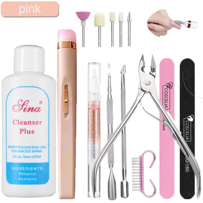 Nail Salon Combo làm nail Set làm nail cơ bản Bộ Máy Mài Móng Tay Nước sạch + kéo da chết + bộ dụng cụ đánh bóng