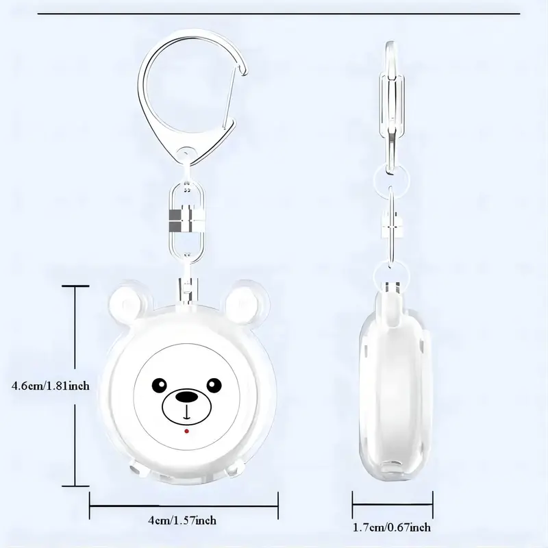 Cartoon Bear Design BT Security Alarm, Type-C Rechargeable Portable Security Alarm, Personal Security Alarm for The Elderly Women Safe 1