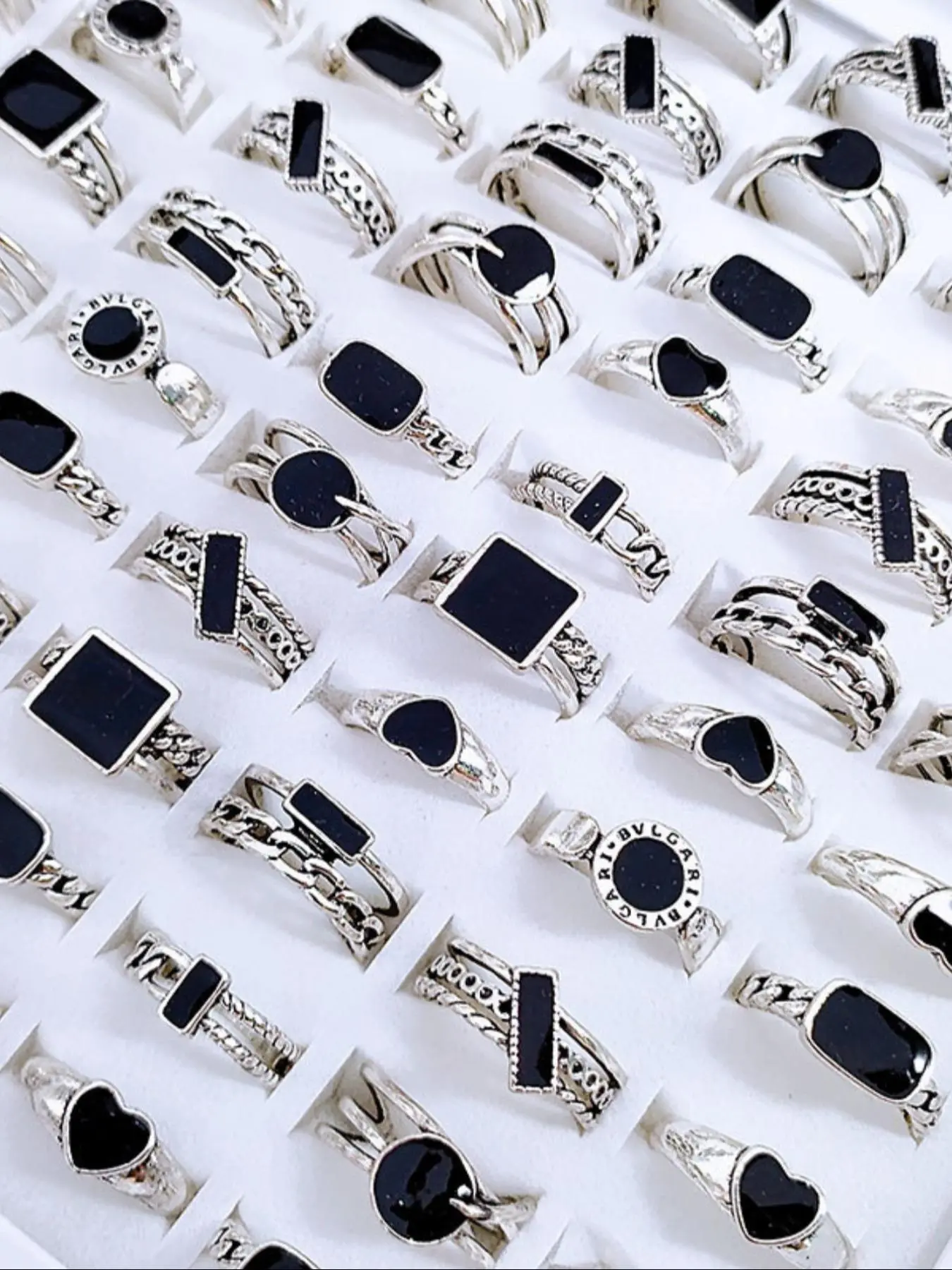 Random Style Vintage Geometric Design Rings, Fashion Jewelry for Party, Daily Clothing Decor, Trendy All-match & Exquisite Jewelry for Birthday Gift