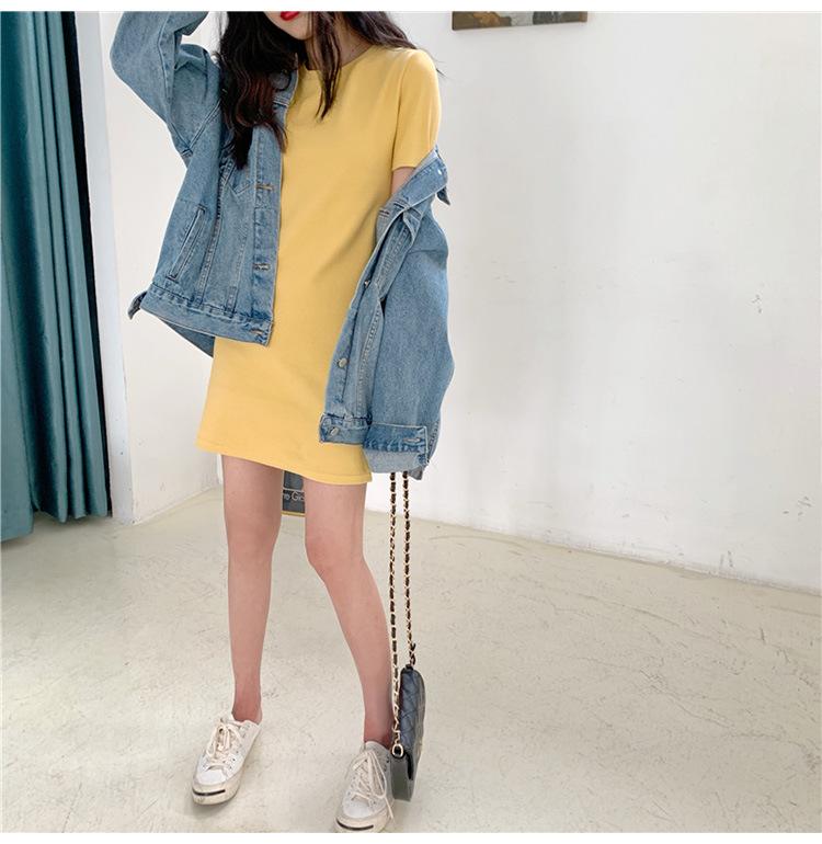 Product Introduction of Váy Áo Thun Dài Tay Dáng Ôm, Phong Cách Hàn Quốc, Hàng Mới Về, Màu Pastel, Váy Co Giãn, Thích Hợp Cho Bé Gái, Hàng Đầu Biến mất, 2023 1