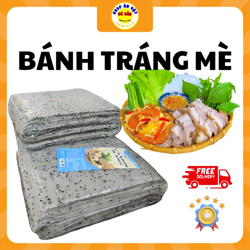 Bánh tráng mè Phan Rang | 1 Xấp 2kg | Đặc sản Ninh Thuận Cake Food ăn biscotti Snack Cay