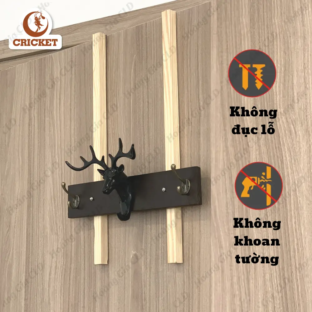 Móc Treo Tuần Lộc Phong Cách Cổ Điển - Không Khoan Tường