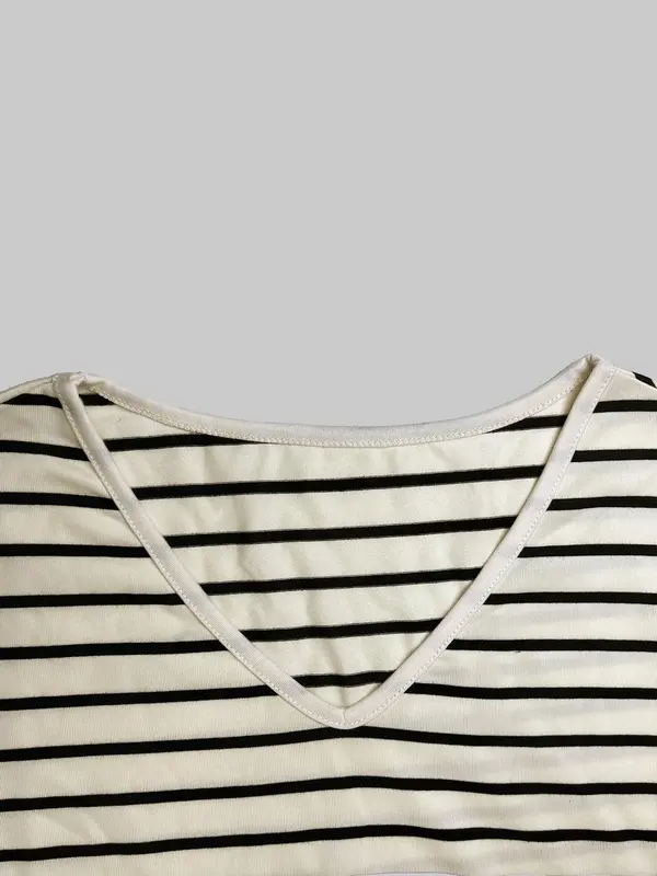 Women's Striped Print Ruched Drawstring Tank Top, Casual Sleeveless V Neck Top for Summer, Ladies Clothes for Daily Wear 3
