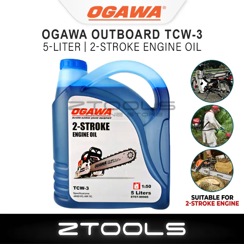 untuk dijual (5L) Ogawa 2T Outboard TCW-3 | 2-Stroke Engine Lubricant Oil | Minyak 2T Chainsaw Mesin Rumput Mist Blower Sprayer