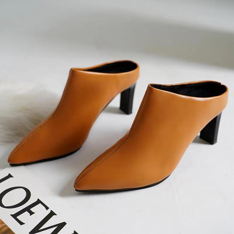 Product Introduction of Dép Lê Nửa, Thời Trang Pháp Thanh Lịch, Phong Cách Mùa Hè, Mũi Nhọn, Có Thể Đeo Ngoài Trời, Dép Giày Cao gót, Dành Cho Nữ, Hàng Mới Về Năm 2024, Bó Sát, 2023 5