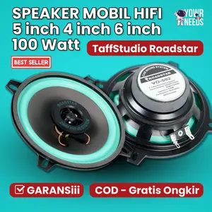 TaffSTUDIO SPEAKER MOBIL HiFi 4 inch 5 inch 6.5 inch 1 PCS 100 Watt Subwoofer Two Way Coaxial ROADSTAR