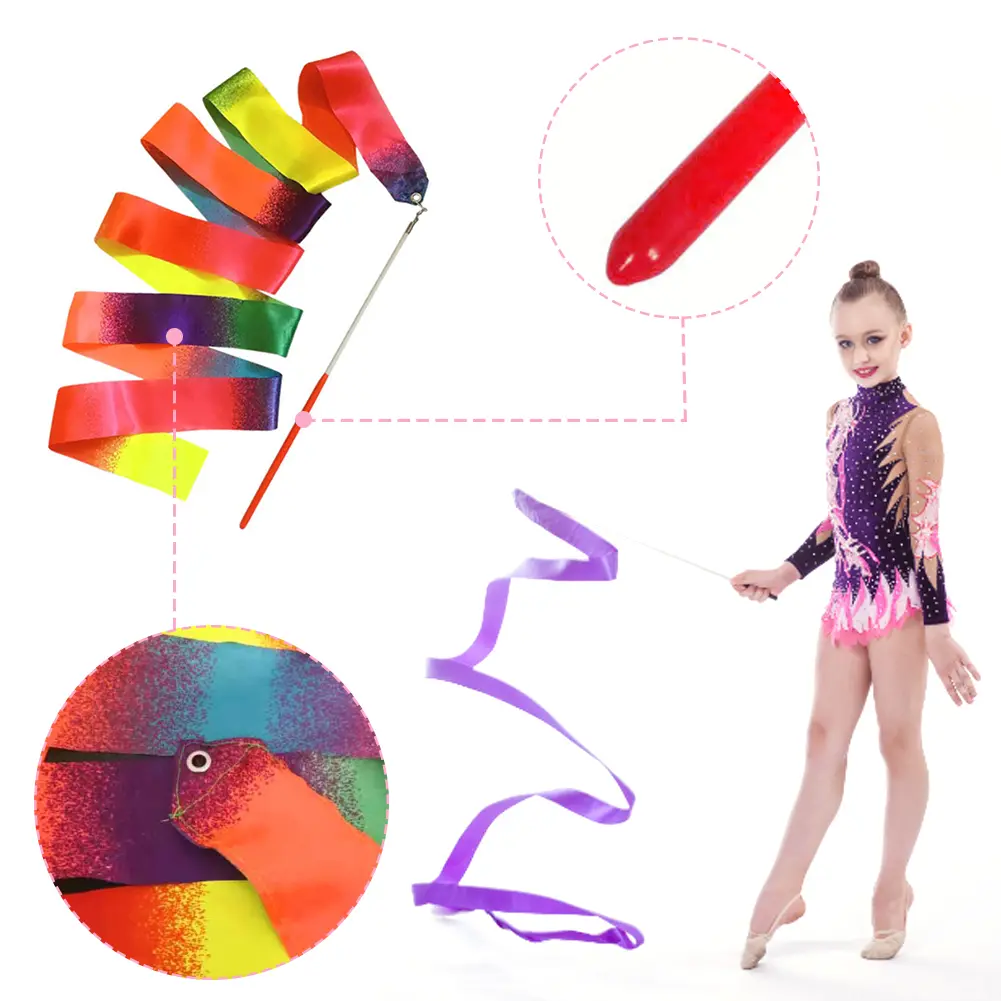 2m Artistic Twirling Ribbons with Handle Ballet Streamer for Holiday Decorations