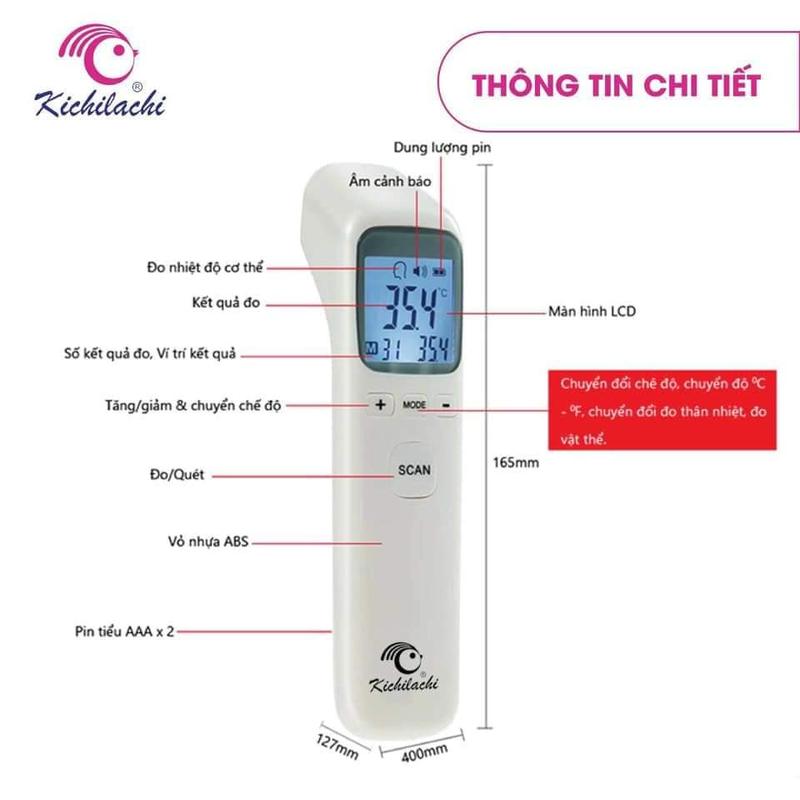 Nhiệt kế điện tử Kichilachi chính hãng kèm 2 pin 2
