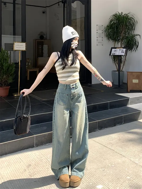 [MỚI] 2 PHIÊN BẢN [NẤM] VÀ [DÀI] QUẦN JEANS SUÔNG PHỐI ĐAI CÁ TÍNH NĂNG ĐỘNG TRẺ TRUNG HOTTREND Women 3