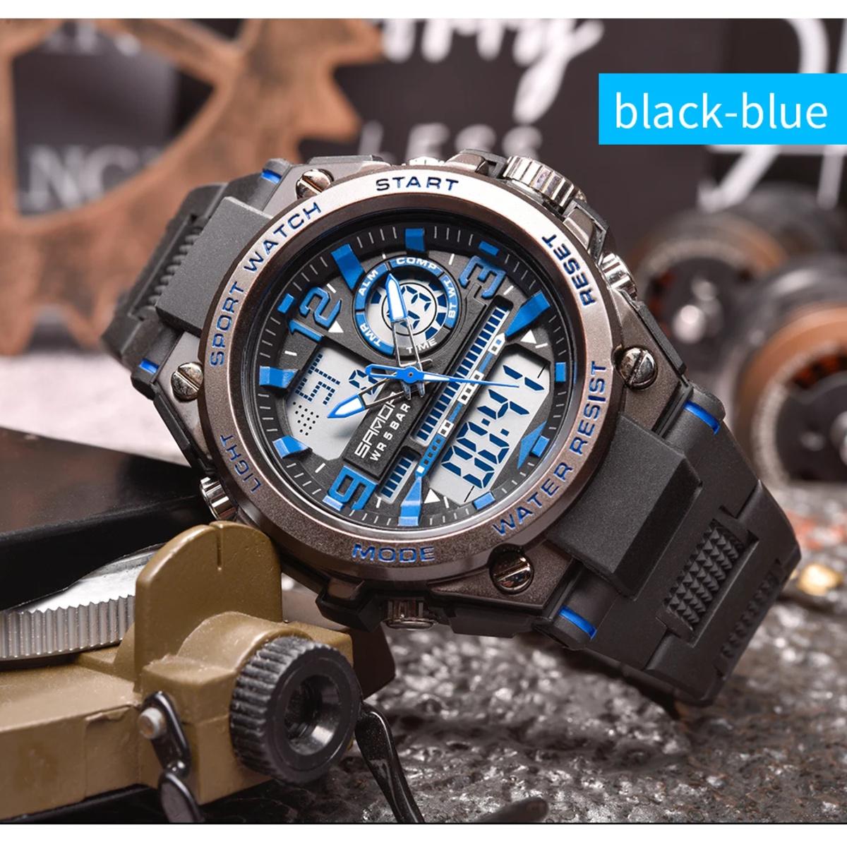 Men Sports Quartz Watches Dual Display LED Electronic Digital Wristwatches Waterproof Military Watch Relogios Masculino Men Sports Quartz Watches Dual Display LED Electronic Digital Wristwatches Waterproof Military Watch Relogios Masculino