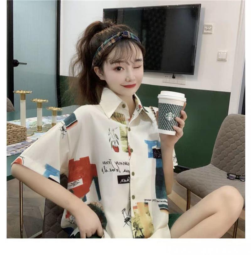Product Introduction of Áo Sơ Mi Thiết Kế Cổ Điển Độc Đáo Áo Sơ Mi Ngắn Tay, Dành Cho Phụ Nữ, Mùa Hè 2024 Phong Cách Hàn Quốc Mới, Thời Trang, Dáng Rộng Vừa Vặn, Áo Sơ Mi 21