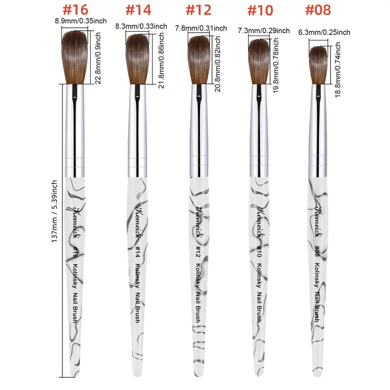 Different Sizes Nail Art Brush, Professional Manicure Brush, Gel Nail Polish Extension Pen for DIY Nail Art Projects 1