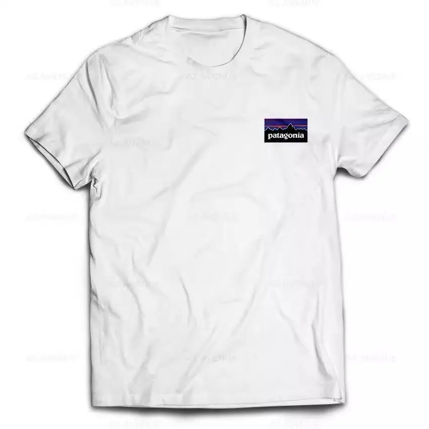 Áo Thun Thể Thao, Patagonian Classic, Cotton Nguyên Chất, Dáng Rộng Vừa Vặn, Tay Ngắn, Dành Cho Cặp Đôi, Phong Cách Thường Ngày Cổ Tròn, Dành Cho Nam Và Nữ
