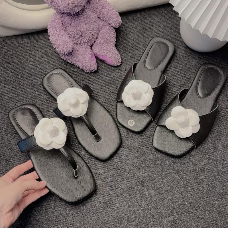  Dép Lê nữ Đính Bông Hoa thời trang nữ cao 1cm DéP GiàY Shoes 
