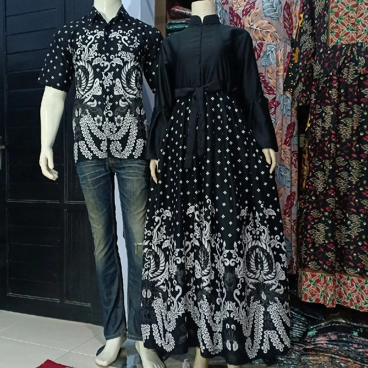 COUPLE GAMIS JUMBO KEMEJA PENDEK GURITA SILVER