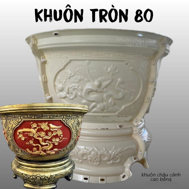 khuôn đúc chậu cảnh tròn 80 và chân đôn đầy đủ