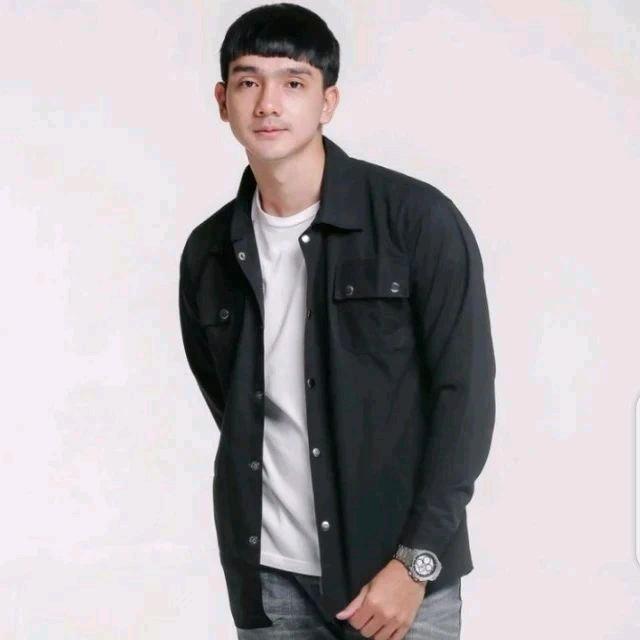 Trucker Jaket Pria Keren Canvas Size S - 3XL Semi Parka Kancing Lembut Hitam Panjang Casual Formal Distro Blazer Army 2
