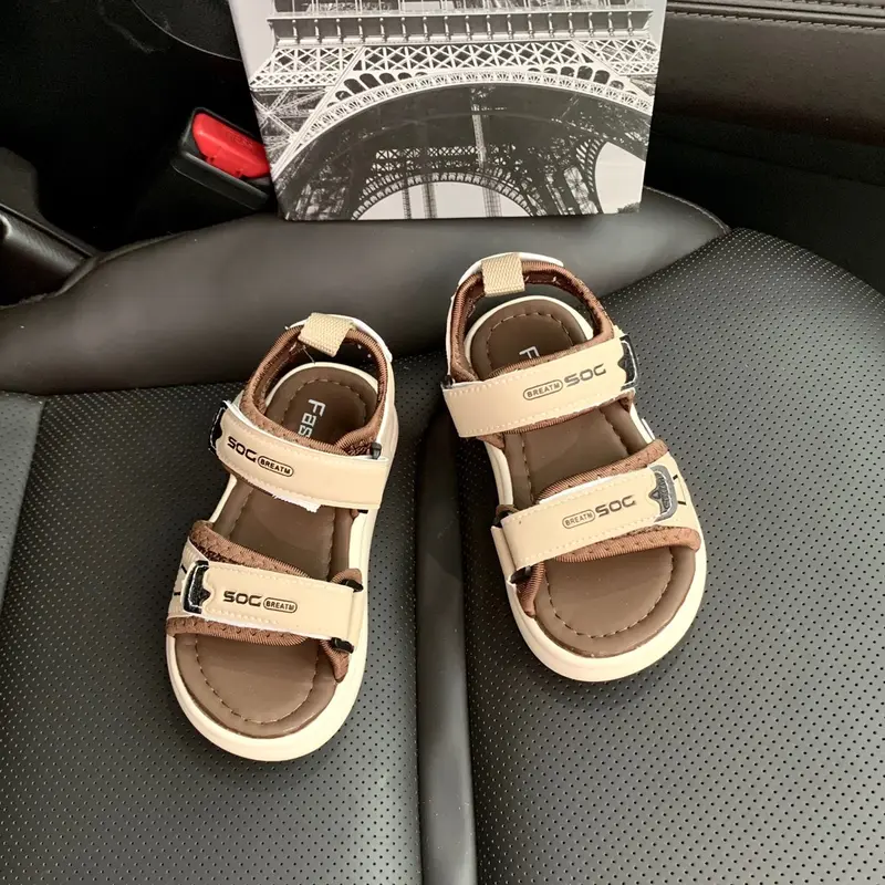 Size 27-37 [ƯU ĐÃI] GIÀY SANDAL BÉ TRAI/GÁI Thiết kế đơn giản, đế siêu nhẹ, chống trơn trượt, 2 khoá dán tăng giảm A187 183 4
