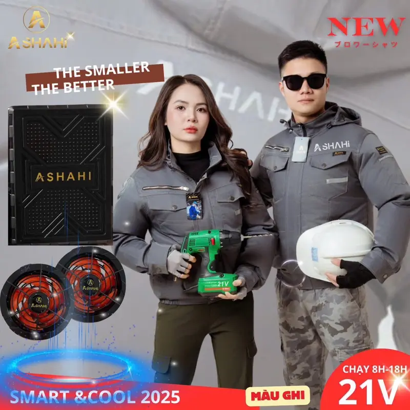 Combo Áo Điều Hoà Ashahi (phụ kiện 21v kèm 1 áo) hàng chính hãng bảo hành 12 tháng