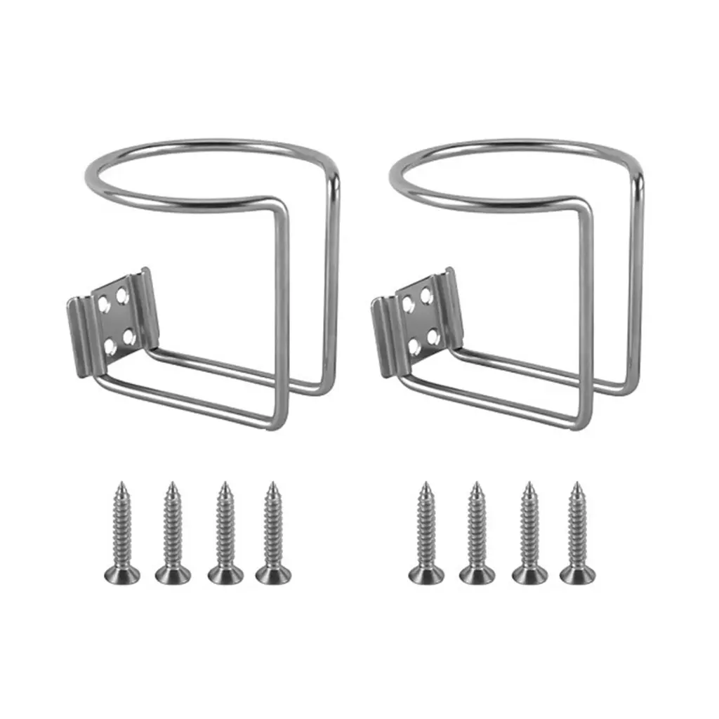Stainless Steel Boat-Ring Cup Holder Water Drink Beverage Bottle Stand Holder Universal For Trailer Marine Boat-Yacht RV