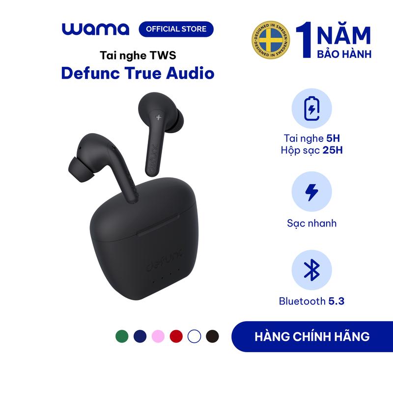 Defunc Tai nghe nhét tai không dây TWS True Audio thời gian nghe nhạc tối đa 25H, Bluetooth 5.3, sạc nhanh, Bảo hành 1 năm Earphone