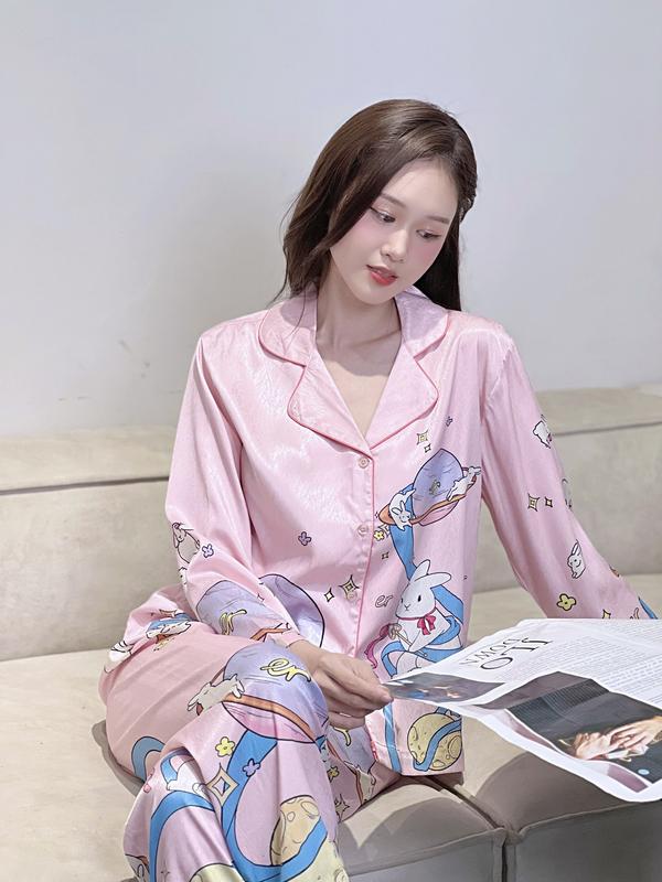 EL.RÊVER - Mẫu pijama lụa Rêver Bunny phiên bản đặc biệt tháng sinh nhật - Màu hồng - 0723S99