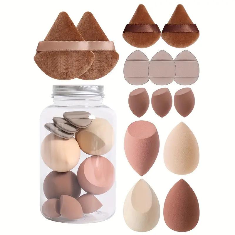 Product Introduction of 14PCs velvet powder puff & makeup sponge set-skin-friendly, dual-use wet/dry blenders for flawless foundation application 13