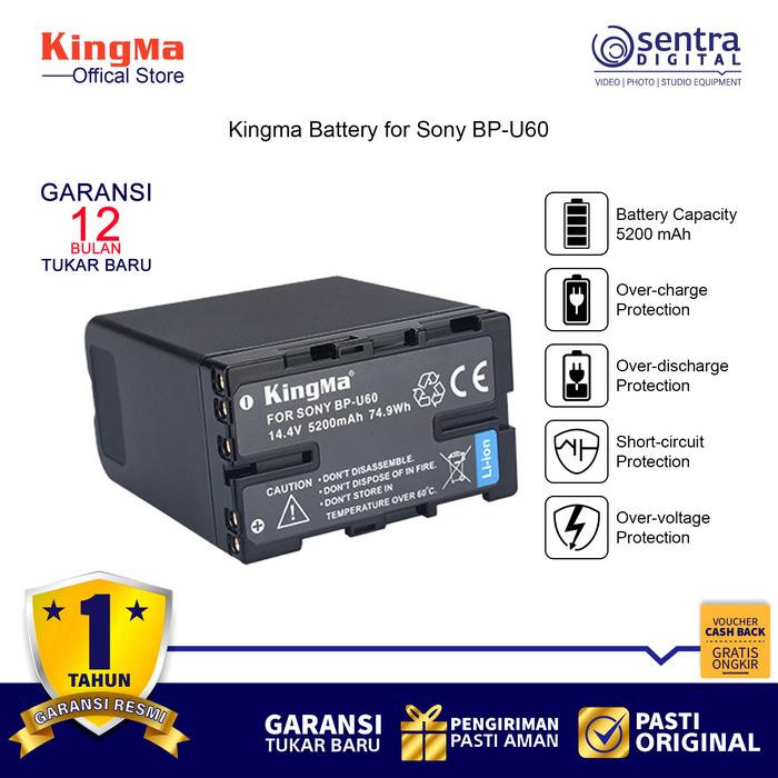 Gambar Kingma BP-U60 Battery for Sony PMW-EX1 PMW-EX3 PMW-100 PMW-EX280 dari Sentra Digital Kota Surabaya Tokopedia