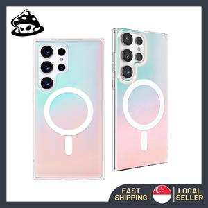 [ ✅  SG Ready Stock] Phone Case For Samsung S25 24 23 Plus Ultra Magnetic Laser TPU PC Hard Phone Protective Case