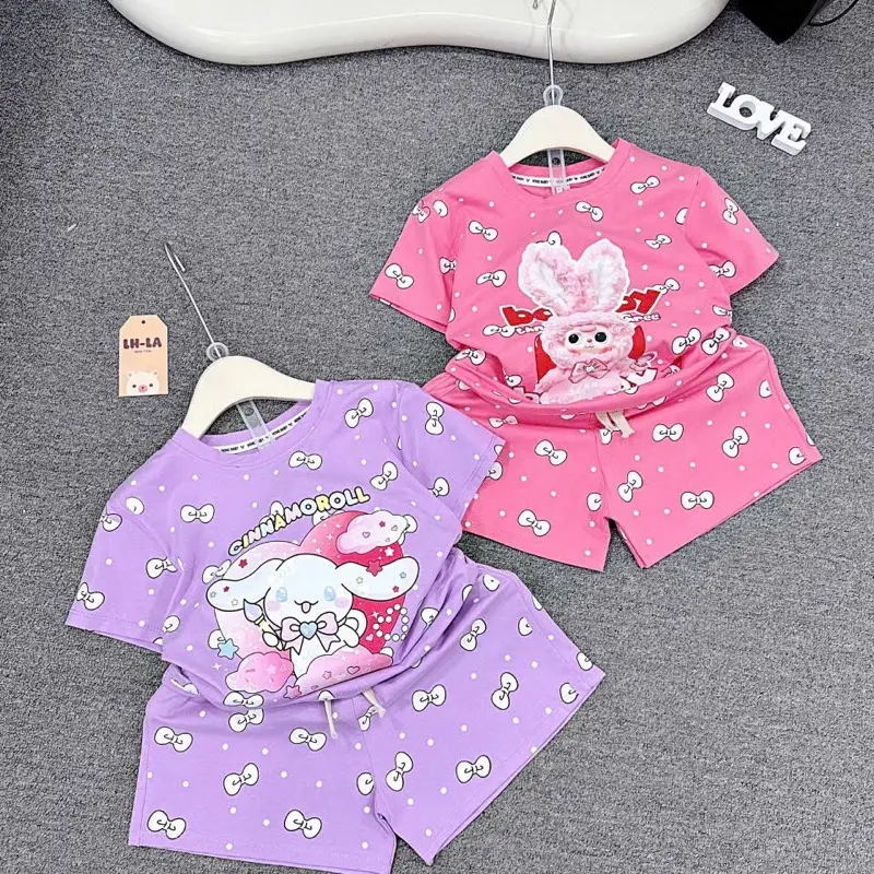 Bộ quân +áo 15-27kg hình babythee in  Nơ kín cho be gái 4