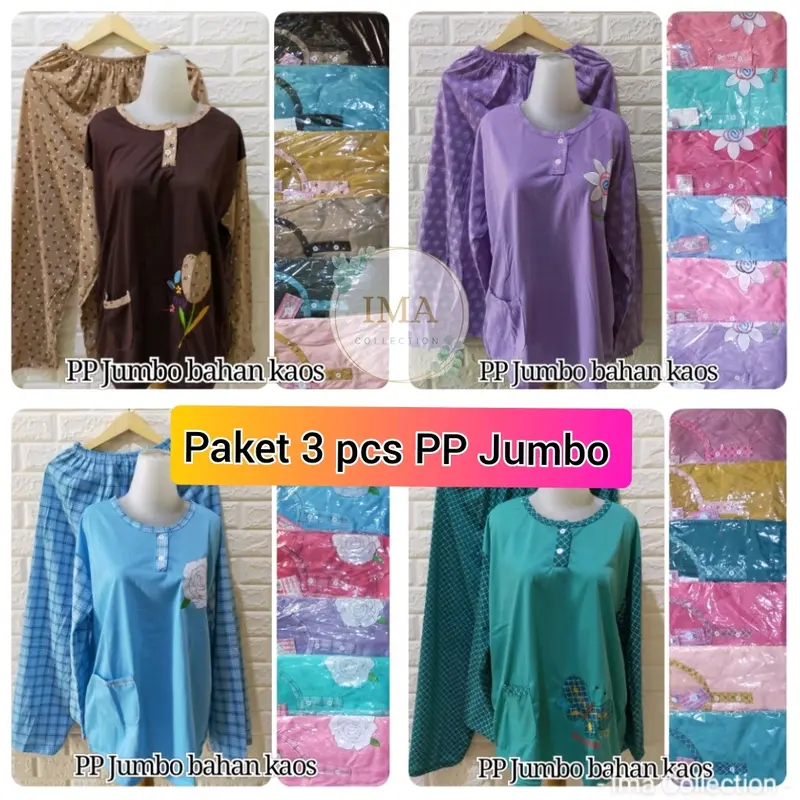 PAKET 3 PCS PP JUMBO / CELANA PANJANG LENGAN PANJANG / PAKET GROSIR MURAH 0