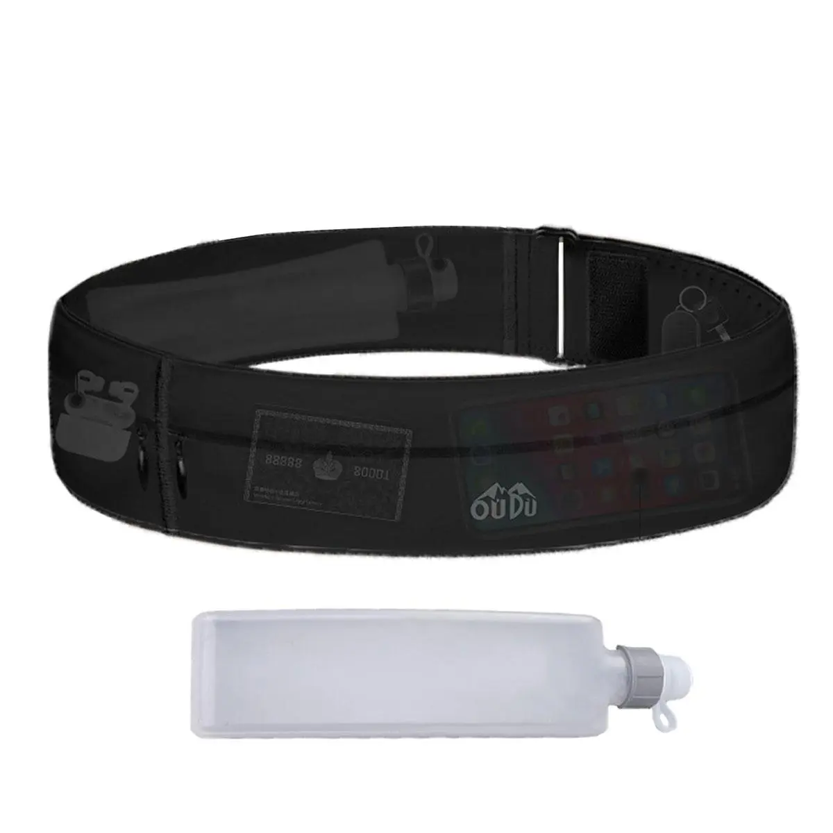 Running Belt With Water Bottles Hydration Belt For Men And Women Water Bottle Holder Running Pouch Belt Hydration Belt With Reflectors Fanny Pack Fits Phones Waist Pack