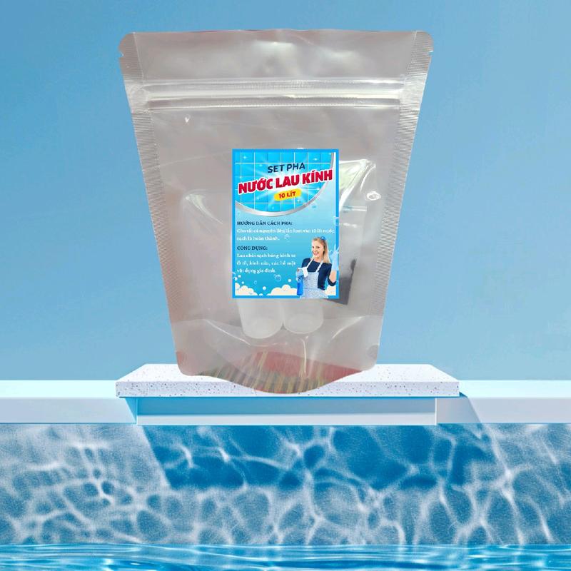 Set pha 10 lít nước lau kính tại nhà, sạch bóng ( mua từ 2 sét tặng kèm vỏ chai xịt ) Làm Sạch Kem