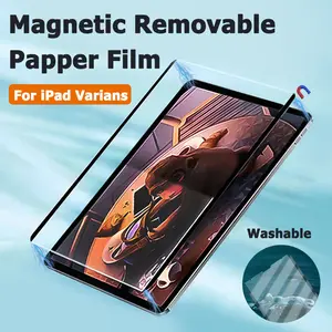 Paper Like Screen Protector Anti Gores Screen Guard Ultra Thin For iPad Mini 7/6 Gen 7/8/9/10/11/Pro11/Pro10.5 Air 5/4/3/6 Reusable Magnetic Screen Protector