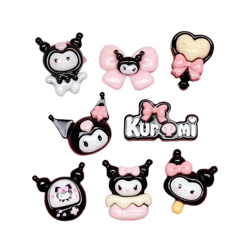 Trêu ghẹo Kuromi, Charm Giày 3D Hoạt Hình, Có Thể Tháo Rời, Màu Đen, Phụ Kiện Tự Làm, Charm Giày, Thiết Kế Hoa, Phát Hành Năm 2025 4