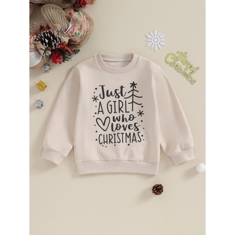 Toddler Girl Christmas Sweatshirts Long Sleeve Letter Pullover Tops 2