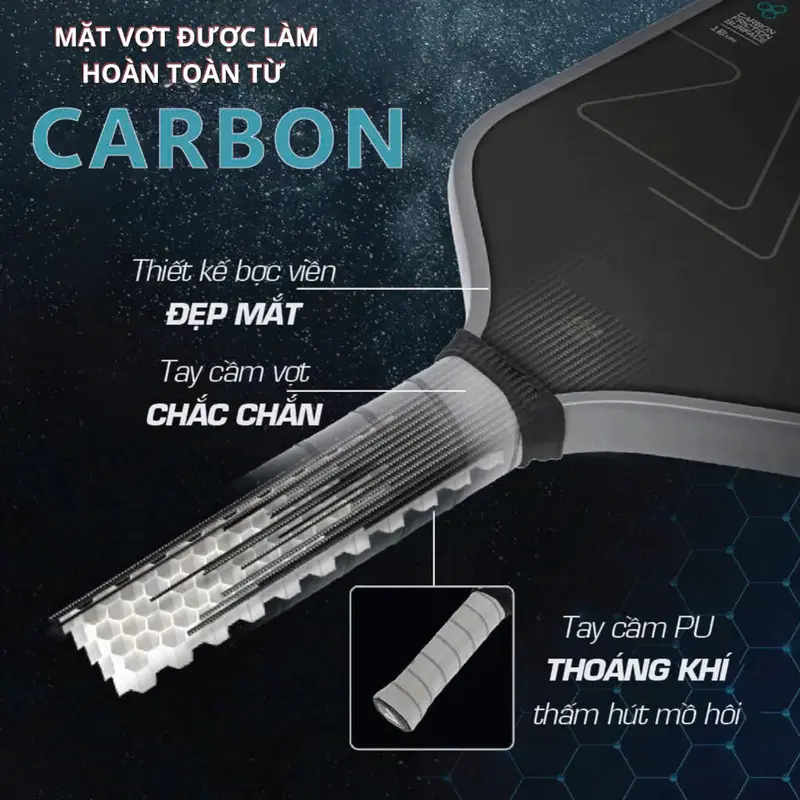 [Quét NFC] Vợt Pickleball Joola Perseus Mod TA-15 Pro Core 16mm Sợi Carbon Picklebal Công Thủ Toàn Diện 4