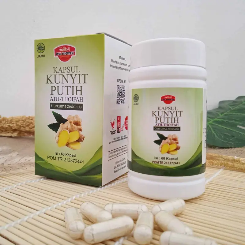 Kapsul Ekstrak Kunyit (Kunir) Putih Ath-Thoifah Original BPOM | Herbal Terapi Kanker Tumor Miom Kista Vertigo Dll 2