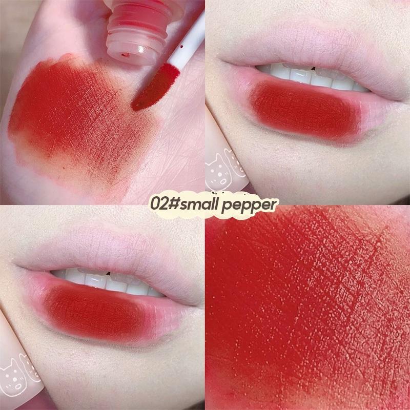 Bộ Son Môi Lỏng, Gương Lustrous Dewy Finish, Bộ Men Môi Dưỡng Ẩm Lâu Dài, In Hình Gấu Dễ Thương Cosmetic Mỹ Phẩm Trang Điểm 2