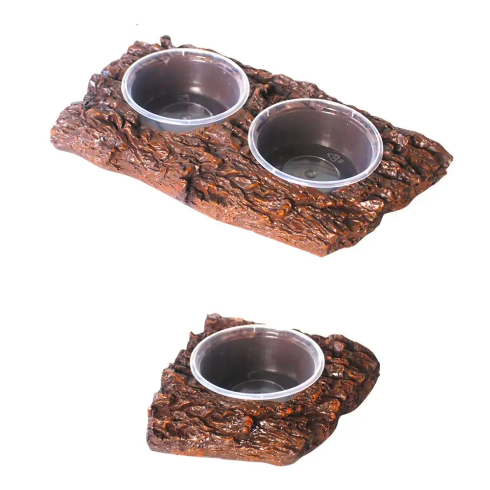 Reptile Food Water Bowl Amphibians Feeding Frog Terrarium Decor Feeder Dish