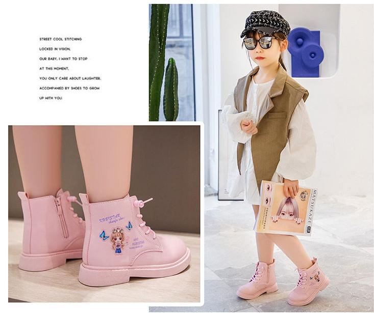 Product Introduction of Giày bốt bé gái in hình công chúa dễ thương Giày cao cổ học sinh đi học phong cách cá tính năng động Bốt cho bé gái TH68 22