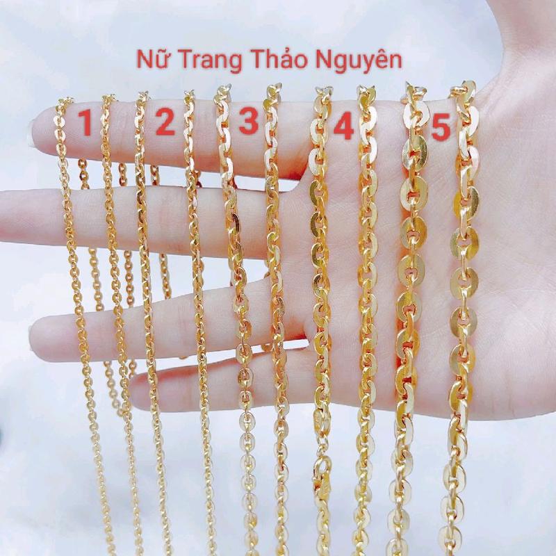 Dây chuyền thời trang chữ công khế đồng đỏ màu 750 cho Nam và Nữ.